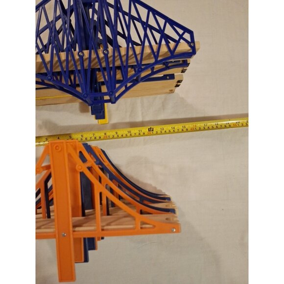 8 Thomas Compatible Wooden Railroad Train Bridge Lot Suspension W 13 Blocks READ - Picture 10 of 11